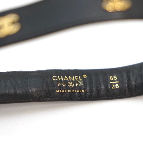 SOLD - Chanel CC Logo Black Leather Waist Belt - Picture 4 of 8